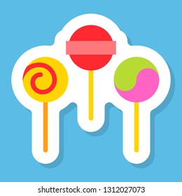 Lollipop sticker vector, Isolated flat design icon