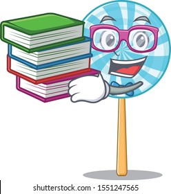 lollipop student bring book in a mascot candy basket