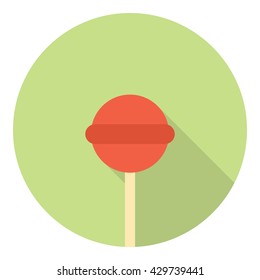 Lollipop Sweet Candy Dessert Flat Style Design