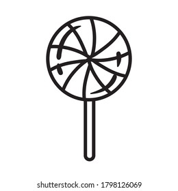 lollipop sweet candy pop art line style vector illustration design
