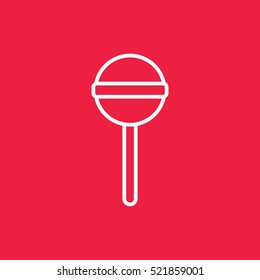 lollipop sweet candy sugar line icon red and white