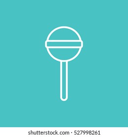 lollipop sweet candy sugar line icon blue and white