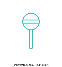 lollipop sweet candy sugar line icon blue and white