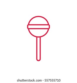 lollipop sweet candy sugar line icon red and white