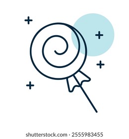 Lollipop sweet confectionery vector icon. Winter sign. Graph symbol for event and holiday web site and apps design, logo, app, UI