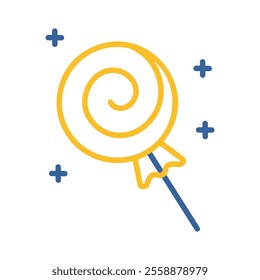 Lollipop sweet confectionery vector icon. Winter sign. Graph symbol for event and holiday web site and apps design, logo, app, UI