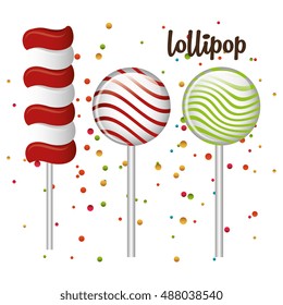 lollipop sweet and confetti design graphic