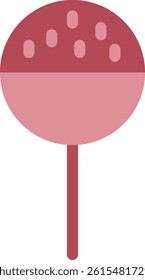 A lollipop is a sweet, flavored candy mounted on a stick, often enjoyed by kids and adults alike. It comes in various colors, shapes, and fruity or creamy flavor