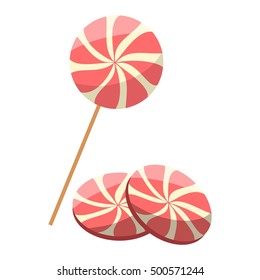 Lollipop sweet food vector illustration