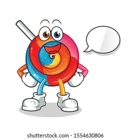 lollipop talking cartoon vector mascot illustration