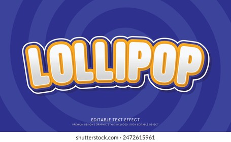 estilo de Plantilla editable de efecto de texto lollipop