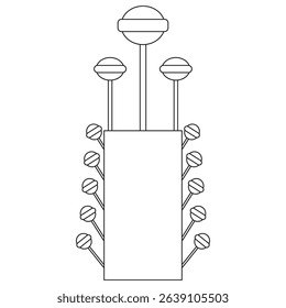 Lollipop tower. Candy arrangement symbol. Colorful sweet stack. Vector dessert emblem.