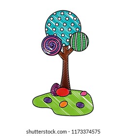 lollipop tree sweet candy scene