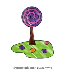 lollipop tree sweet candy scene