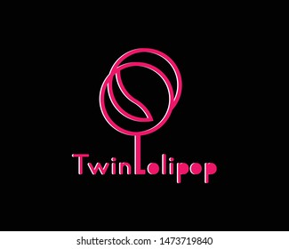Lollipop twin pink vector modern