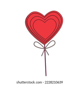 Lollipop Valentine Vector Icon Illustration