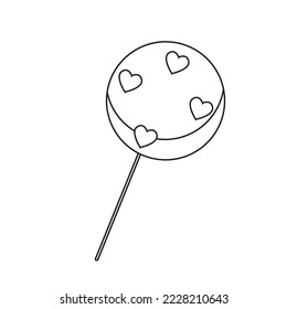 Lollipop Valentine Vector Icon Illustration