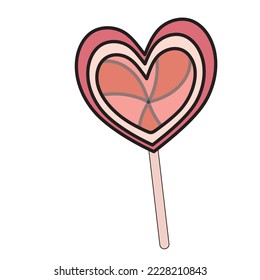 Lollipop Valentine Vector Icon Illustration