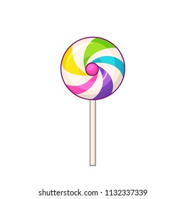 Lollipop. Vector lollipop candy icon on white background