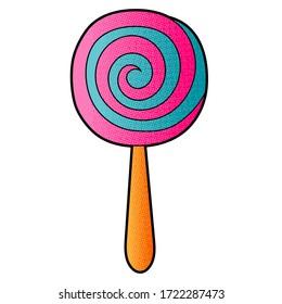 diseño vectorial lollipop. mano digital dibujada. textura de medio tono