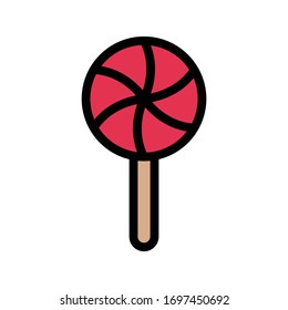 lollipop vector flat color icon 