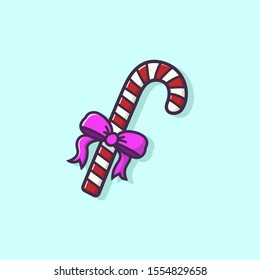 Lollipop vector in flat style for the new year. Christmas icon