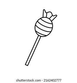 Lollipop vector icon. Flat linear set of sweets logo. Candies in thin line style. 