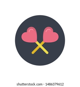 Lollipop Vector Icon Flat Style Illustration.