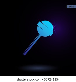 Lollipop vector icon. Graphic symbol for web design, logo. Isolated sign on a black background.