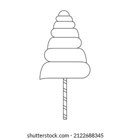 Lollipop vector icon. Outline vector icon isolated on white background lollipop.