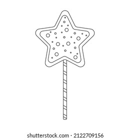 Lollipop vector icon. Outline vector icon isolated on white background lollipop.