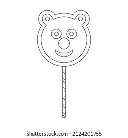Lollipop vector icon. Outline vector icon isolated on white background lollipop.