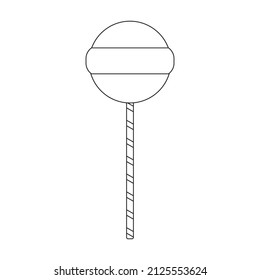 Lollipop vector icon. Outline vector icon isolated on white background lollipop.