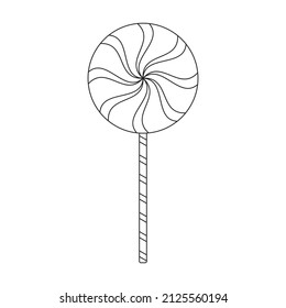 Lollipop vector icon. Outline vector icon isolated on white background lollipop.