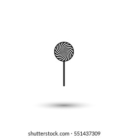 Lollipop vector icon with round  shadow