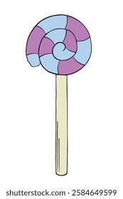 Lollipop vector illustration. Hand drawn candy.