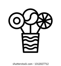 Lollipop vector illustration, Isolated line design icon