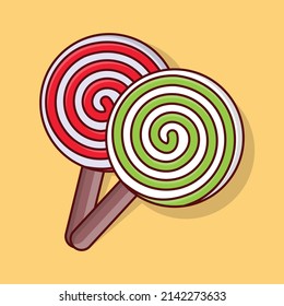 ilustración de lollipop Vector en un fondo transparente.Símbolos de calidad premium. línea vectorial plana     para el diseño gráfico y de concepto.