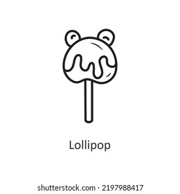 Ilustración de diseño de iconos del contorno del vector Lollipop. Símbolo de Halloween sobre fondo blanco archivo EPS 10