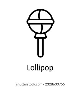 Lollipop Vector outline Icon Design illustration. Food and drinks Symbol on White background EPS 10 File