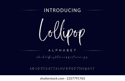 Lollipop vintage signature organic handwriting text effect font style.