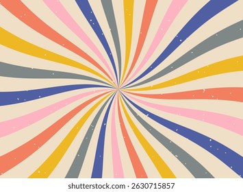 Lollipop vortex patterns intermixed with strawberry and circus elements.Ice cream and candy swirl background. Retro spiral design. 