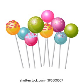 lollipops. candy on a stick vector