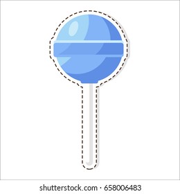 Lollipops candy patch vector isolated on white. Sweet sugar dessert on stick, lolly bonbons icon. Colorful caramels in flat style design