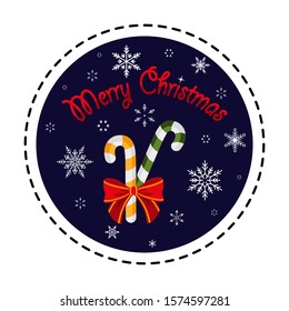 Lollipops. Christmas sweets. Flat vector illustration. Can be used for design greeting card, invitation or banner , sticker, pin, patch , logos , icons for mobile applications.