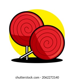 lollipops, circel children's candy, childhood memories, and can be used for logos and brands