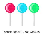 Lollipops flat vector design isolated on white background