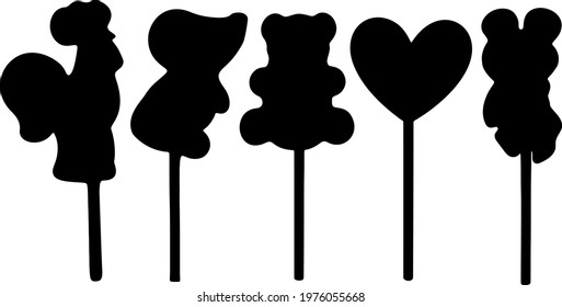 Lollipops in the form of different animals in the set.