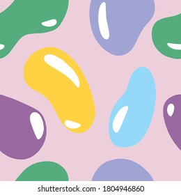 Lollipops. Glaze candy. Vector bright colored drops. Abstract seamless background. Suitable for textiles, fabrics, clothing, packaging, surface design.
