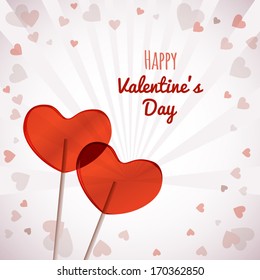 Lollipops heart shaped Valentine's Day